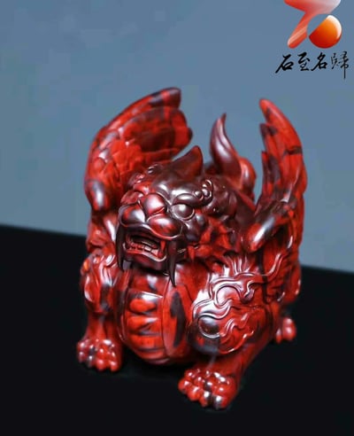 印度小葉紫檀 純手工精雕 【招財飛天貔貅】傳承與財富的化身8