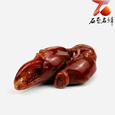 老撾石手工精雕 張國民老師作品【有鉗（錢）-赤甲威揚】3