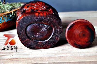 印度小葉紫檀精雕茶葉罐 【一鳴驚人】7