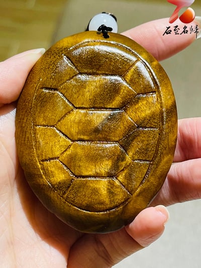 四川金絲楠小葉楨楠木雕手把件/掛飾【富甲天下】高7公分4