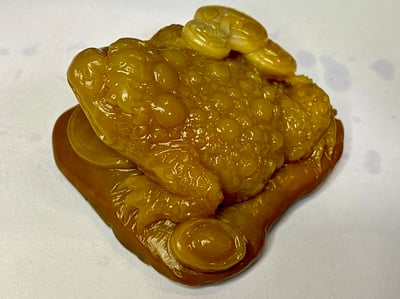 壽山石雕件【咬錢金蟾】4