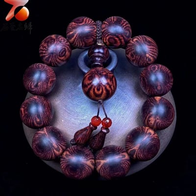 頂級收藏 一串封神 海南黃花梨 紫油梨紋理型王者20mm手珠6