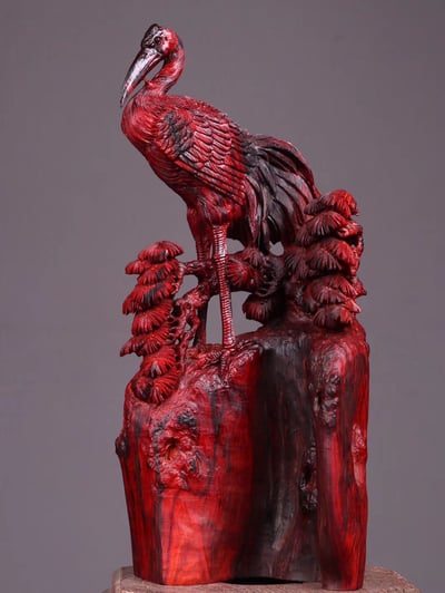 印度小葉紫檀【松鶴延年】1