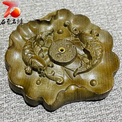 金絲楠木小葉楨楠陰沉綠料香插【年年有餘】【一蓮清韻】5