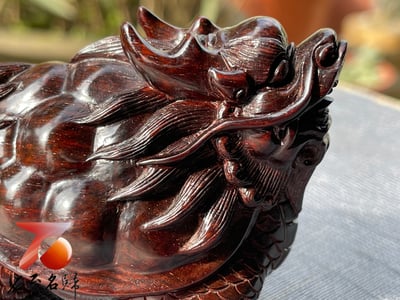 印度小葉紫檀高油密二膘材質 湘工手作 【龍龜】5