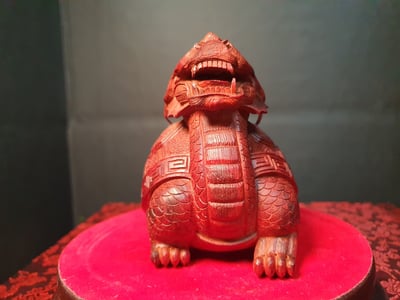 特選印度小葉紫檀實心料製【2號招財龍龜】4