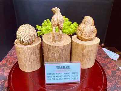海南沉香木木雕【可愛動物套組】3
