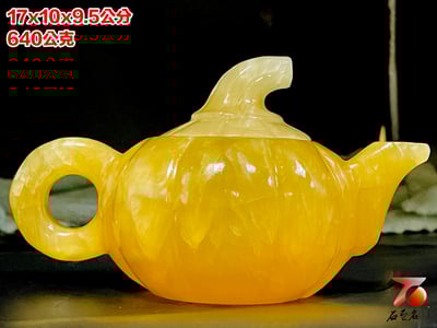 正宗青海凍石 手工雕刻 【南瓜壺】附精美收藏禮盒3