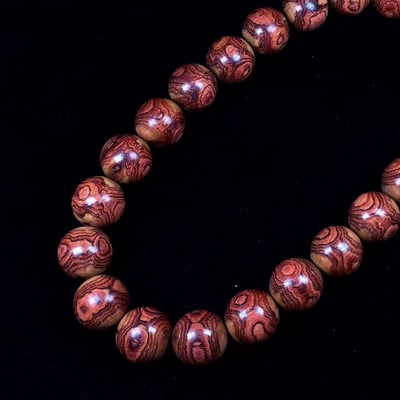 海南黃花梨野生料 X紋對眼鬼臉30mm手持、手串 重量261.3克3