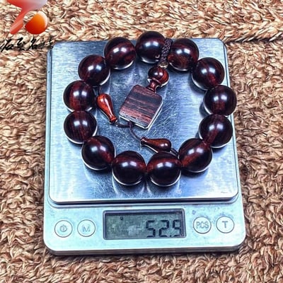 海南黃花梨 紫油梨沉水老料18mm手珠【一線天】重量52.9克7