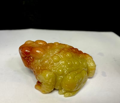 五彩高山石雕件【福氣金蟾】3