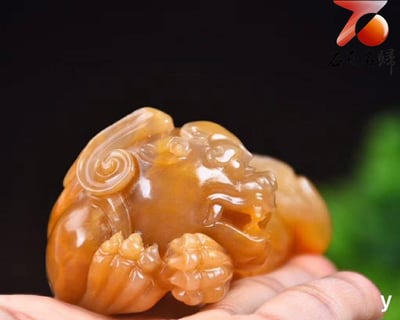 正宗巴林石水晶凍【招財貔貅】6