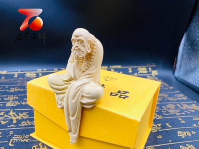 黃楊木精雕作品【靜坐思禪達摩】4