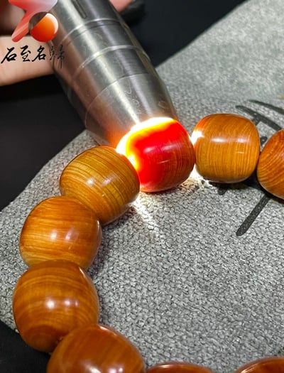 城口崖柏玉化虎皮紋透光18mm古形珠(18mm x 13顆）2