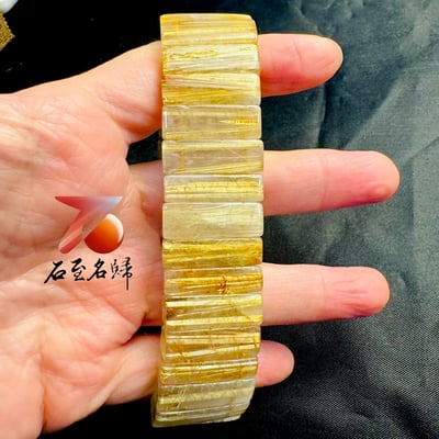 一物一拍｜天然巴西順絲鈦晶水晶手排 寬22.3mm 手圍18公分4