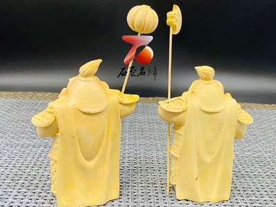 黃楊木精雕作品【哼哈二將】4