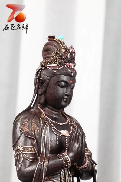 印度小葉紫檀【合掌觀音】2