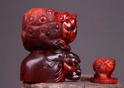 印度小葉紫檀【金蟾茶葉罐】6