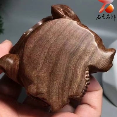 天然野生 印度邁索爾老山檀香 頂級黑肉沉水去心二膘料【彌勒佛】8