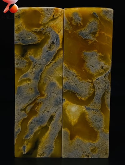 浙江青田石【蝴蝶】對章套組 附檢驗證書2