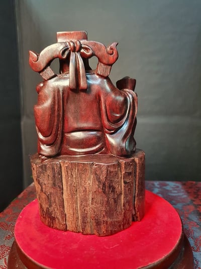 千年拆房老料高油密印度小葉紫檀【財神爺】5