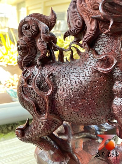 印度小葉紫檀高油密製【瑞獸麒麟】7