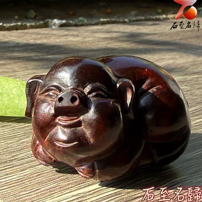 天然 印度小葉紫檀高油密帶金星樹心料 湘工手作【滿福小豬】2