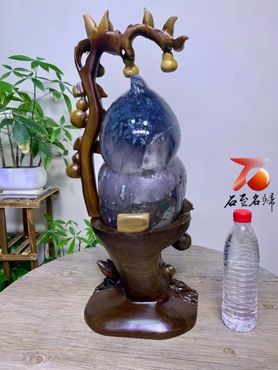 天然 精選巴西天然葫蘆型水晶洞【福祿雙全】 高60公分4