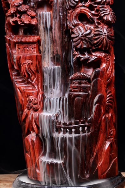 印度小葉紫檀製作-倒流香擺件【山里人家】4