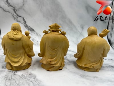 黃楊木精雕作品【福祿壽仙翁套組】3
