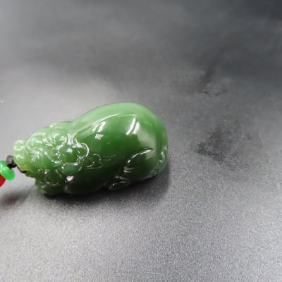 和田玉 貓眼碧玉 附收藏證書【貔貅】8