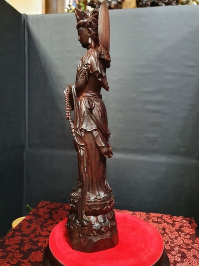 印度小葉紫檀老料【持珠觀音】7