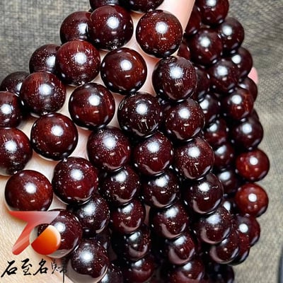 天然 印度小葉紫檀玻璃底老料 高油高密12mmx108顆手串2