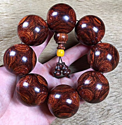 海南黄花梨鬼臉手珠35mm2