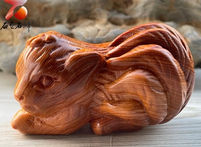 焦糖味重油料城口崖柏手把件 《九尾狐》1