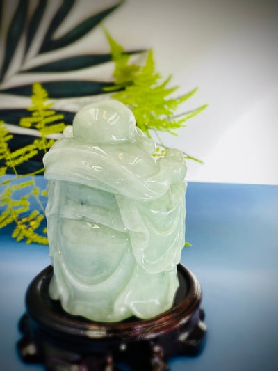 天然A貨翡翠 附收藏證書【帶財彌勒】5