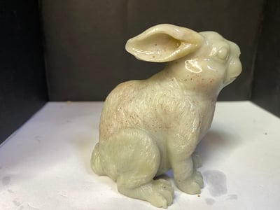 壽山石【招財白兔】1