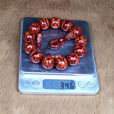 傳世-海南黃花梨 野生料鬼臉17.5mm手珠2