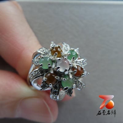 翡翠A貨+925銀【皇冠造型戒指】戒圍可伸縮 附玉石鑑定書4