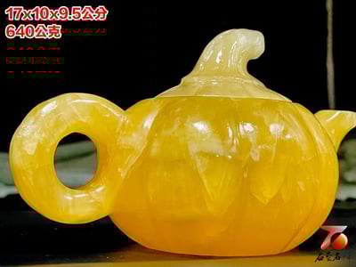 正宗青海凍石 手工雕刻 【南瓜壺】附精美收藏禮盒4