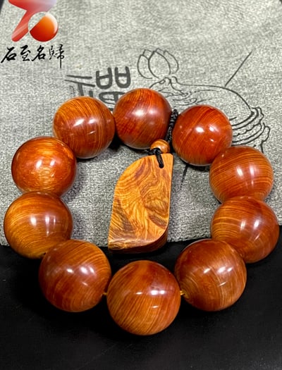 城口崖柏玉化虎皮紋透光25mm手珠(25mm x 10顆）1