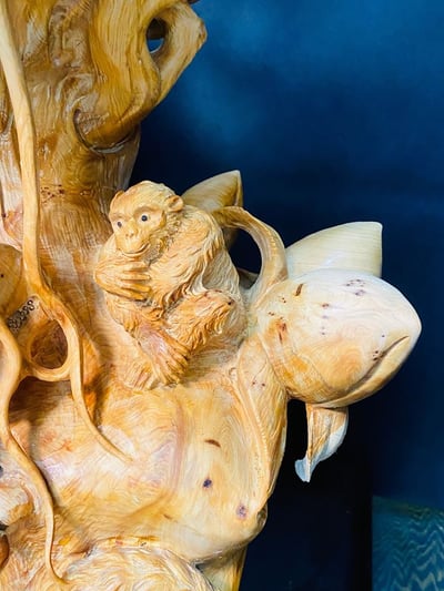 太行崖柏根抱石【靈猴獻瑞】2