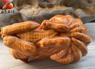 焦糖味重油料城口崖柏手把件 《九尾狐》4