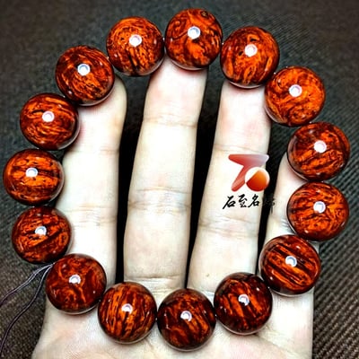 印度小葉紫檀15mm滿瘤疤【花魁-竹外桃花，春江水暖】2