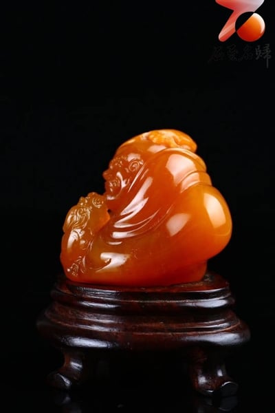 金獎大師柯典斌作品 精品北部老礦極品結晶麥芽黃【羅漢戲獸】6