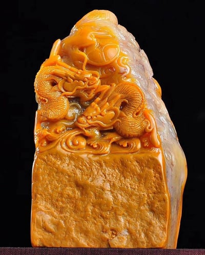 極品重器 田黃石【龍戲珠】1