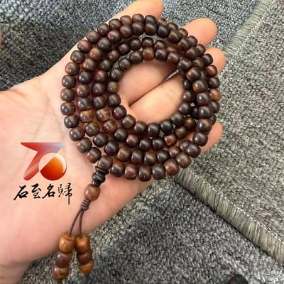 收藏級｜海南黃花梨紫油梨老料6×7mm×108顆手串3
