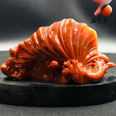 老撾滿朱砂純手工精雕收藏品【海韻童夢・豚伴芳華】5