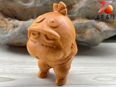 崖柏木雕件【蠟筆小新】高6.2公分3