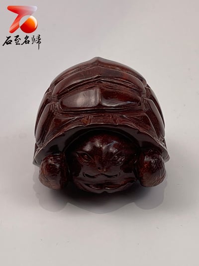 印度小葉紫檀高油密二膘料製 湖南湘工手作  【長壽龜】2